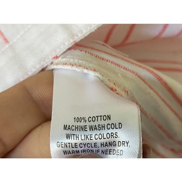 UNTUCKit Striped Linen Cotton Tunic Blouse Top White Pink Size 8 NEW - Picture 7 of 8